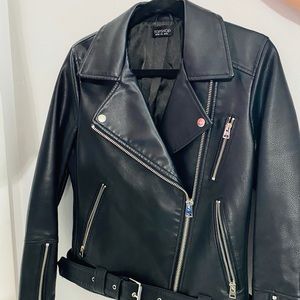 NWOT TopShop Black Faux Leather Jacket